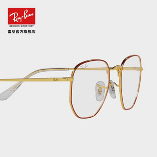 RayBan雷朋2021春季新品半框金属不规则近视光学镜架男女款0RX6448F 3106铜色半框 尺寸56