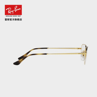 RayBan雷朋2021春季新品半框金属不规则近视光学镜架男女款0RX6449 2945金色半框 尺寸53