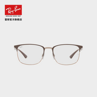 RayBan雷朋2021春季新品半框金属方形近视光学镜架男女款0RX6421 2973棕色半框 尺寸52