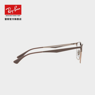 RayBan雷朋2021春季新品半框金属方形近视光学镜架男女款0RX6421 2973棕色半框 尺寸52