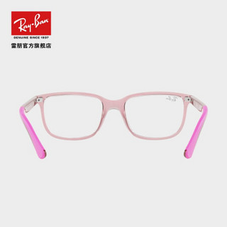 RayBan雷朋2021春季新品花纹全框长方形近视光学镜架儿童款0RY1605 3777粉灰色花纹镜框 尺寸49