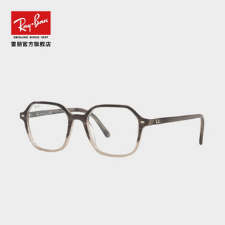 Ray-Ban 雷朋 RayBan雷朋2021春季新品板材方形近视光学镜架男女款0RX5394 8106深灰色花纹镜框 尺寸51