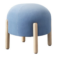顾家家居 KUKA 矮凳棉绒布艺沙发凳家用创意圆凳XJ 3天发货 雾霭蓝