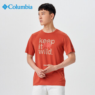 Columbia哥伦比亚短袖速干t恤男夏季时尚印花户外运动舒适透气圆领男士登山速干衣 AE0404 835（男） S