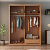 A家家具 衣柜 现代简约木质趟门衣柜 小户型推拉门衣橱趟门衣柜 1.8米 Y3A0416S-180