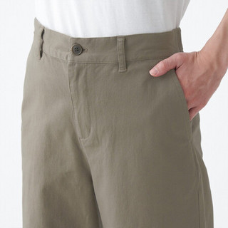 无印良品 MUJI 女式 横竖弹力丝光斜纹 轻便宽版裤 21SS 新品 浅灰棕色 XL