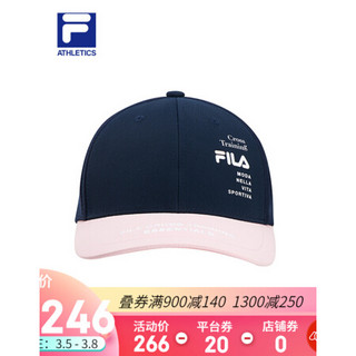 FILA Athletics 斐乐情侣棒球帽 2021年夏季新款时尚棒球帽男女 RD宝蓝-NV XS