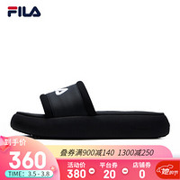 FILA 斐乐官方运动拖鞋女 2021新款夏季厚底凉拖鞋沙滩鞋DONUT 黑-BK 35.5