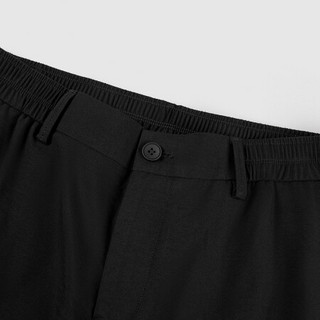 HLA海澜之家休闲九分裤2021夏季简约质感舒适休闲裤HKCAJ2D802A黑色(KE)170/78A(31)