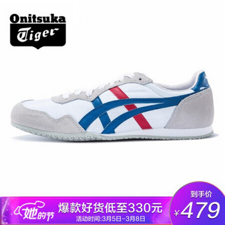 亚瑟士Onitsuka Tiger/鬼塚虎运动休闲鞋男女轻量经典SERRANO D109L-0142 白色/蓝色 43.5