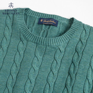 Brooks Brothers/布克兄弟男Supima棉拼接花纹圆领套头针织衫毛衣 3003-绿色 XL