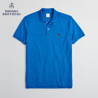 Brooks Brothers/布克兄弟男士Supima棉微弹拼色logo款短袖Polo衫 4002-深蓝色 XL
