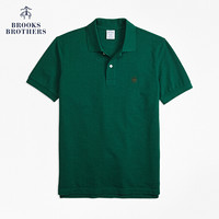 Brooks Brothers/布克兄弟男士Supima棉修身logo款短袖Polo衫 3002-深绿色 M