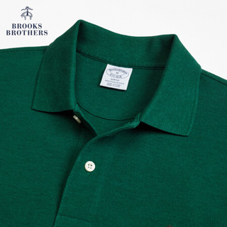 Brooks Brothers/布克兄弟男士Supima棉修身logo款短袖Polo衫 3002-深绿色 M