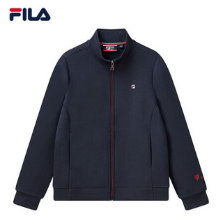 FILA 斐乐官方 女士针织上衣2021年春季新款休闲运动外套女 传奇蓝-NV 170/88A/L