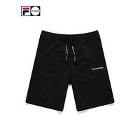 FILA FUSION 潮牌男子针织五分裤2021夏季新款简约时尚运动短裤装 T11M121602F 深黑-BK 185/92A/XXL