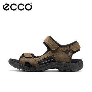 ECCO爱步运动凉鞋男2021夏季新款轻盈魔术贴沙滩鞋 在途690004 可可棕/黑色69000455379 42