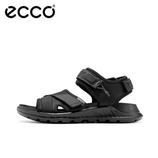 ECCO爱步运动凉鞋男2021夏季新款户外魔术贴沙滩鞋 突破811804 黑色81180451052 45