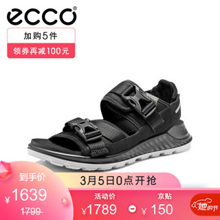 ECCO爱步运动凉鞋男2021夏季新款轻便缓震防滑沙滩鞋 突破811814 黑色81181451052 40