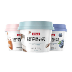 农夫山泉植物酸奶低温低糖椰子巴旦木蓝莓酸奶脱脂酸奶 巴旦木味6杯 *3件