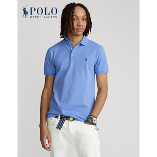 Ralph Lauren/拉夫劳伦男装 21年春修身版型网眼布Polo衫RL13300 400-蓝色 M