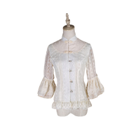 ichigomikou Lolita洛丽塔 中华风 青雨微云 女士立领姬袖衬衫 生成色 S