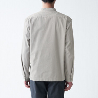 无印良品 MUJI 男式 水洗平纹 立领衬衫 21SS 新品 灰色 XXL