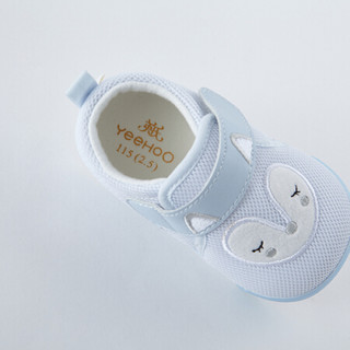 英氏婴儿鞋子宝宝魔术贴布鞋柔软舒适休闲鞋 2021春夏新款 粉蓝YFXKJ21024A 12.5cm（建议12-15个月）