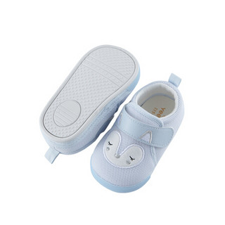 英氏婴儿鞋子宝宝魔术贴布鞋柔软舒适休闲鞋 2021春夏新款 粉蓝YFXKJ21024A 12.5cm（建议12-15个月）