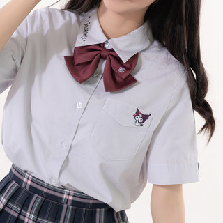 Kyouko 梗豆 三丽鸥正版合作款 库洛米 JK制服 西式制服 女士尖领短袖衬衫 010455 黑灰色 S