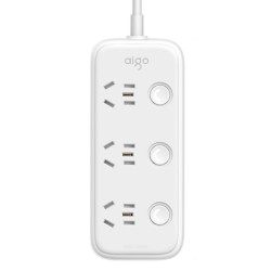 aigo 爱国者 AC0303 三位三控插座 1.8m