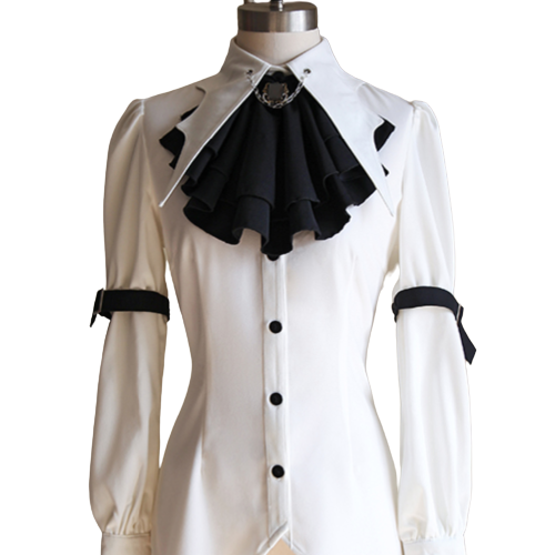 Neo-Ludwig 新路德维希 Lolita洛丽塔 决胜棋兵 女士蝙蝠翼燕尾衬衫2件套 TP00146 白色 lady70