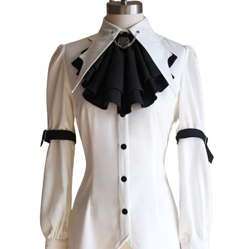 Neo-Ludwig 新路德维希 Lolita洛丽塔 决胜棋兵 女士蝙蝠翼燕尾衬衫2件套 TP00146 白色 lady70
