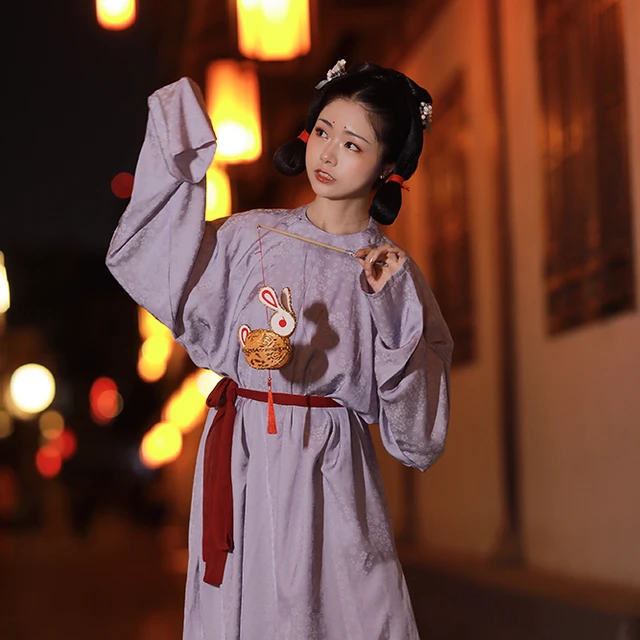 SHANHAIJI 山海记 唐制汉服 忆长安 男女款圆领袍 紫色 S