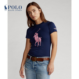 Ralph Lauren/拉夫劳伦女装 经典款Pink Pony修身棉质T恤RL21864 410-海军蓝 S