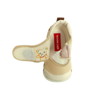 MIKIHOUSE学步鞋男女童运动鞋童鞋日本制动物刺绣宝宝运动鞋13-9308-787 乳白色 11.5CM