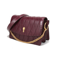 巴利 BALLY 女士皮质手提单肩斜挎包酒红色 CELESTINE SM QT 466 6236160