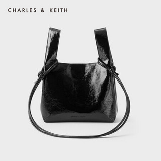 CHARLES＆KEITH2021春新品CK2-30270664女士柔软单肩斜挎包托特包 Black黑色 M