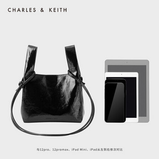 CHARLES＆KEITH2021春新品CK2-30270664女士柔软单肩斜挎包托特包 Black黑色 M