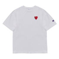 Champion2021春夏新款女式爱心LOGO刺绣宽松圆领短袖T恤 CW-T302 白色 L