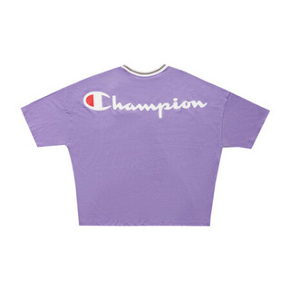 Champion 冠军2021春夏新款女式后背印花LOGO圆领短袖T恤 CW-RS303-1 紫色 M