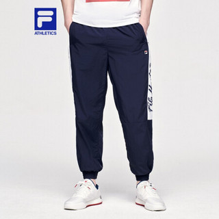 FILA ATHLETICS 斐乐男士梭织长裤2021夏季新款束脚宽松裤运动裤 RD宝蓝-NV 190/96A/XXXL