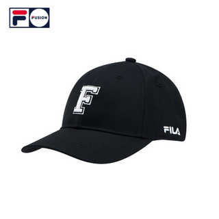 FILA FUSION 斐乐潮牌情侣棒球帽2021春夏新款时尚运动硬顶休闲包 深黑-BK XS