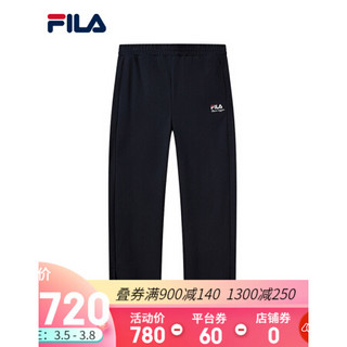 FILA 斐乐女士针织长裤2021夏季新款直筒经典裤运动裤时尚休闲裤 传奇蓝-NV 155/58A/XS