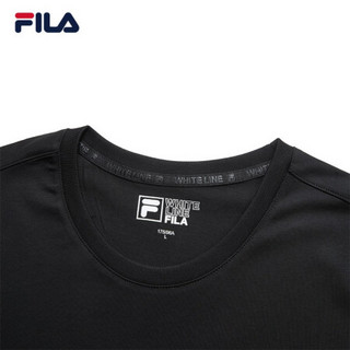 FILA x Pepe Shimada斐乐情侣短袖T恤2021夏新款猫咪插画上衣男女 正黑色-BK 170/92A/M