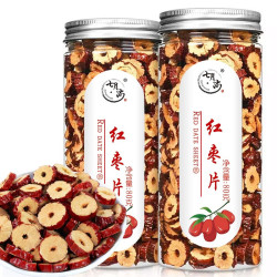 红枣干片泡水喝的花茶 新疆无核红枣片即食酥脆枣圈 养生茶 80g*2