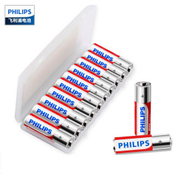 飞利浦(PHILIPS)7号电池碱性10粒收纳盒装用于键盘/智能门锁/剃须刀/玩具/遥控器/钟表/电子秤等七号LR03AAA *6件