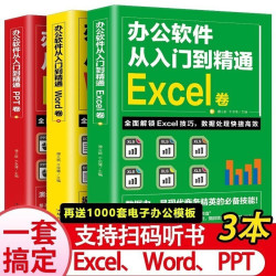 全3册 办公软件从入门到精通word+excel+ppt全套教程书 零基础学电脑教材书籍 自学必备
