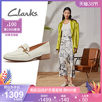 clarks其乐女鞋2021春夏新款Pure Block正装方头低跟乐福鞋单鞋女