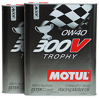 MOTUL 摩特 多酯类全合成润滑油 300V TROPHY 0W-40 SN级 2L 2件装